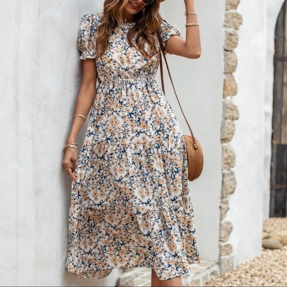 Floral print ruffle hem maxi dress - Picture 4 of 7